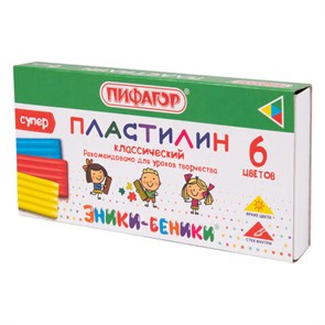 {{photo.Alt || photo.Description || 'Пластилин классический ПИФАГОР "ЭНИКИ-БЕНИКИ СУПЕР", 6 цветов, 120 г, стек, 106428'}}
