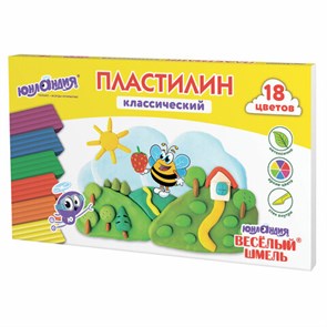 {{photo.Alt || photo.Description || 'Пластилин классический ЮНЛАНДИЯ "ВЕСЁЛЫЙ ШМЕЛЬ", 18 цветов, 360 грамм, стек, ВЫСШЕЕ КАЧЕСТВО, 106432'}}