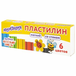 {{photo.Alt || photo.Description || 'Пластилин мягкий ЮНЛАНДИЯ "ВЕСЕЛЫЙ ШМЕЛЬ", 6 цветов, 90 г, СО СТЕКОМ, 106671'}}