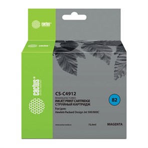 Картридж струйный CACTUS (CS-C4912) для плоттеров HP DesignJet 500/510/800, пурпурный 361885