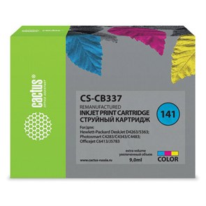 Картридж струйный CACTUS (CS-CB337) для HP C4283/C4383/Officejet J5783/D4263, цветной 361887