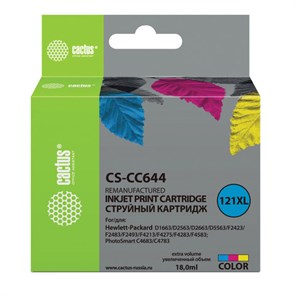 Картридж струйный CACTUS (CS-CC644) для HP DeskJet D2500/2530/F4200, цветной 361895