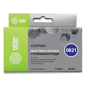 Картридж струйный CACTUS (CS-EPT0821) для EPSON Stylus R270/R390/ RX590, черный 361937