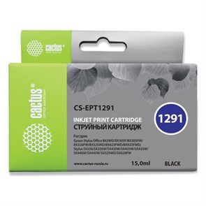Картридж струйный CACTUS (CS-EPT1291) для EPSON Stylus B42WD/BX305W/BX625WD, черный 361951