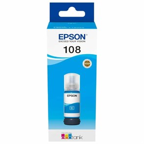 Чернила EPSON 108 (C13T09C24A) для СНПЧ EPSON L8050 /L8100 /L18050, голубые, ОРИГИНАЛЬНЫЕ 364532
