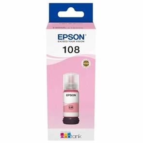 Чернила EPSON 108 (C13T09C64A) для СНПЧ EPSON L8050 /L8100 /L18050, светло-пурпурные, ОРИГИНАЛЬНЫЕ 364536
