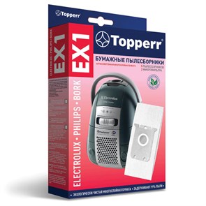{{photo.Alt || photo.Description || 'Мешок для пылесоса (пылесборник) бумажный TOPPERR EX1, ELECTROLUX, PHILIPS, BORK, КОМПЛЕКТ 5 шт., 1010'}}