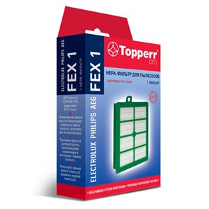 {{photo.Alt || photo.Description || 'Сменный HEPA-фильтр TOPPERR FEX 1, для пылесосов ELECTROLUX, PHILIPS, AEG, 1104'}}