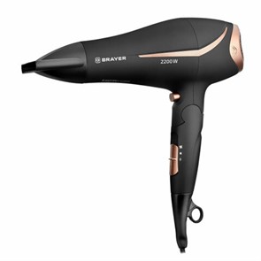 {{photo.Alt || photo.Description || 'Фен BRAYER BR3000BN, 2200 Вт, 2 скорости, 3 температурных режима, складная ручка, черный'}}