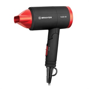 {{photo.Alt || photo.Description || 'Фен BRAYER BR3040RD, 1400 Вт, 2 скорости, 1 температурный режим, складная ручка, черный/красный'}}