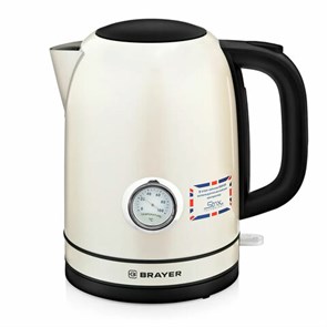 {{photo.Alt || photo.Description || 'Чайник с термометром BRAYER BR1005YE, 1,7л, 2200Вт, закрытый нагревательный элемент, сталь, бежевый'}}