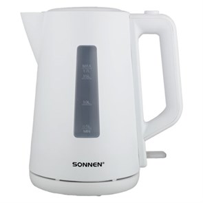 {{photo.Alt || photo.Description || 'Чайник электрический SONNEN KT-1303, 1,7 л, 2200 Вт, пластик, белый, 456374'}}