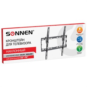 {{photo.Alt || photo.Description || 'Кронштейн-крепление для ТВ настенный, до 45 кг, VESA 75х75-400х400, 32"-70", черный, SONNEN, 455949'}}