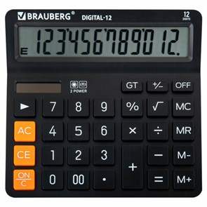 {{photo.Alt || photo.Description || 'Калькулятор настольный BRAUBERG DIGITAL-12-BK (151х152 мм), 12 разрядов, двойное питание, ЧЕРНЫЙ, 272968'}}