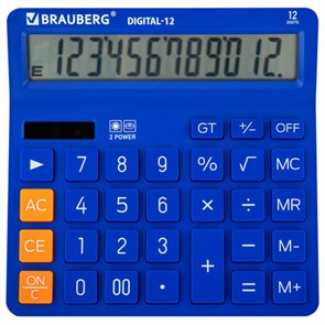 {{photo.Alt || photo.Description || 'Калькулятор настольный BRAUBERG DIGITAL-12-BL (151х152 мм), 12 разрядов, двойное питание, СИНИЙ, 272969'}}