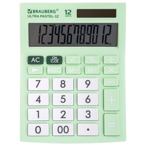 {{photo.Alt || photo.Description || 'Калькулятор настольный BRAUBERG ULTRA PASTEL-12-LG (192x143 мм), 12 разрядов, двойное питание, МЯТНЫЙ, 250504'}}