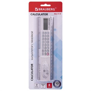 {{photo.Alt || photo.Description || 'Калькулятор с линейкой 20 см, BRAUBERG MULTI-8 (53x210 мм), 8 разрядов, 250540'}}