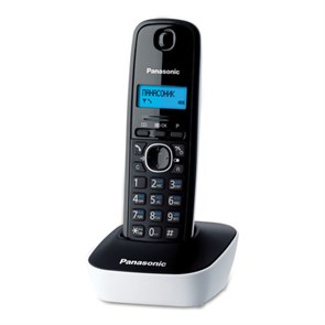 Радиотелефон PANASONIC KX-TG1611RUW, память 50 номеров, АОН, повтор, часы/будильник, белый 260481