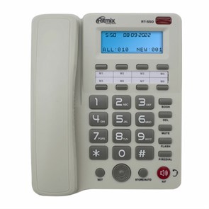 {{photo.Alt || photo.Description || 'Телефон RITMIX RT-550 white, АОН, спикерфон, память 100 номеров, тональный/импульсный режим, белый, 80002154'}}