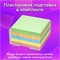 Блок для записей BRAUBERG в подставке прозрачной, куб 9х9х5 см, цветной, 122226 122226