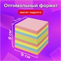 Блок для записей BRAUBERG в подставке прозрачной, куб 9х9х9 см, цветной, 122225 122225
