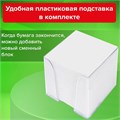 Блок для записей STAFF в подставке прозрачной, куб 9х9х9 см, белый, белизна 90-92%, 129201 129201