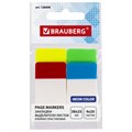 Закладки клейкие BRAUBERG, 38х25 мм, 80 штук (4 цвета х 20 листов), 126696 126696