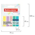 Закладки клейкие пастельные BRAUBERG MACAROON 45х12 мм, 100 штук (5 цветов х 20 листов), 115212 115212