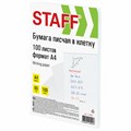Бумага писчая в клетку А4, 65 г/м2, 100 листов, Россия, белизна 92% (ISO), STAFF, 115343 115343