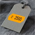 Этикет-лента 22х12 мм, волна, оранжевая, комплект 5 рулонов по 800 шт., BRAUBERG, 123574 123574