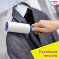 Ролик для чистки одежды / мебели от шерсти, ворсинок, пыли, волос + 12 сменных блоков по 50 листов, суперлипкий, LAIMA, 608385 608385