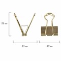 Зажимы для бумаг BRAUBERG EXTRA, КОМПЛЕКТ 12 шт., 19 мм, на 60 л., золотистые, европодвес, 229586 229586