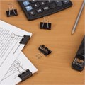 Зажимы для бумаг STAFF "EVERYDAY", КОМПЛЕКТ 12 шт., 32 мм, на 140 листов, черные, картонная коробка, 224608 224608