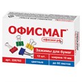 Зажимы для бумаг ОФИСМАГ, КОМПЛЕКТ 12 шт., 19 мм, на 60 листов, цветные, картонная коробка, 226763 226763