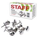 Кнопки канцелярские STAFF "Manager", металлические, никелированные, 10 мм, 50 шт., в картонной коробке, 225286 225286