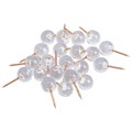 Силовые кнопки-гвоздики BRAUBERG CLEAR & GOLD, прозрачные с золотистым (шарики), 100 штук, 11 мм, 272760 272760