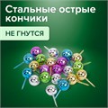 Силовые кнопки-гвоздики BRAUBERG METALLIC, цвет ассорти металлик (шарики), 50 штук, 10 мм, 272757 272757