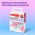 Силовые кнопки-гвоздики BRAUBERG PASTEL, пастельные цвета, 30 штук, 12 мм, 272756 272756