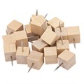 Силовые кнопки-гвоздики BRAUBERG WOOD, деревянные (кубики), 50 штук, 10 мм, 272762 272762