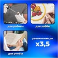 Лупа налобная с LED-ПОДСВЕТКОЙ, 5 сменных линз 95х33 мм, увеличение 1,0 - 3,5, BRAUBERG, 455929 455929