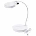 Лупа настольная с LED-ПОДСВЕТКОЙ, диаметр 110 мм, увеличение 3, корпус белый, BRAUBERG, 455930 455930