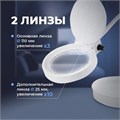Лупа настольная с LED-ПОДСВЕТКОЙ, диаметр 110 мм, увеличение 3, корпус белый, BRAUBERG, 455930 455930
