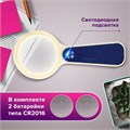 Лупа просмотровая STAFF "Manager", С ПОДСВЕТКОЙ, диаметр 50 мм, увеличение 5, корпус сине-бежевый, 454125 454125