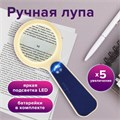 Лупа просмотровая STAFF "Manager", С ПОДСВЕТКОЙ, диаметр 50 мм, увеличение 5, корпус сине-бежевый, 454125 454125