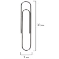 Скрепки BRAUBERG, 33 мм, никелированные, 100 шт., в картонной коробке, 270443 270443