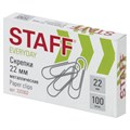Скрепки STAFF "EVERYDAY", 22 мм, металлические, 100 шт., в картонной коробке, Россия, 220302 220302