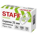 Скрепки STAFF, 25 мм, оцинкованные, треугольные, 100 шт., в картонной коробке, 270442 270442