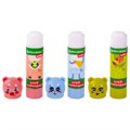 Клей-карандаш "Зверята: кошка, мышка, хрюшка", 9 г, фигурный колпачок, BRAUBERG KIDS, 271138 271138