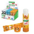 Клей-карандаш "Зверята: панда, слон, леопард", 9 г, фигурный колпачок, BRAUBERG KIDS, 271139 271139