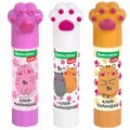 Клей-карандаш "Лапки" Cat Paw, 9 г, фигурный колпачок, 3 шт. на блистере, BRAUBERG KIDS, 271982 271982